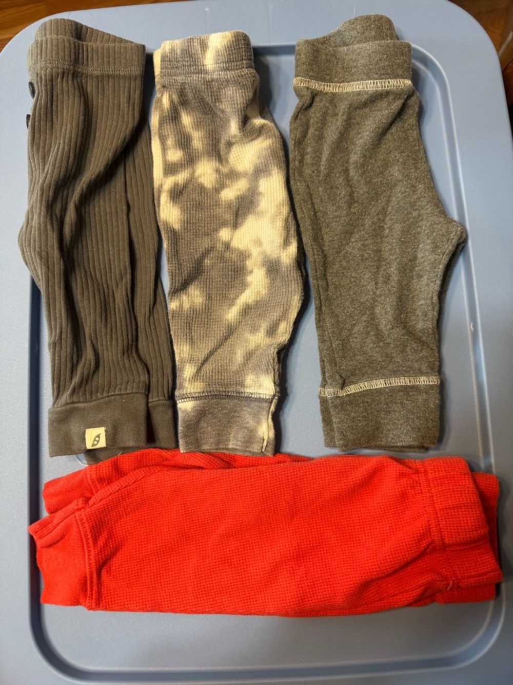 Kids Thermal Bottoms Pack - Olive, Tie-Dye Olive, Gray, Red